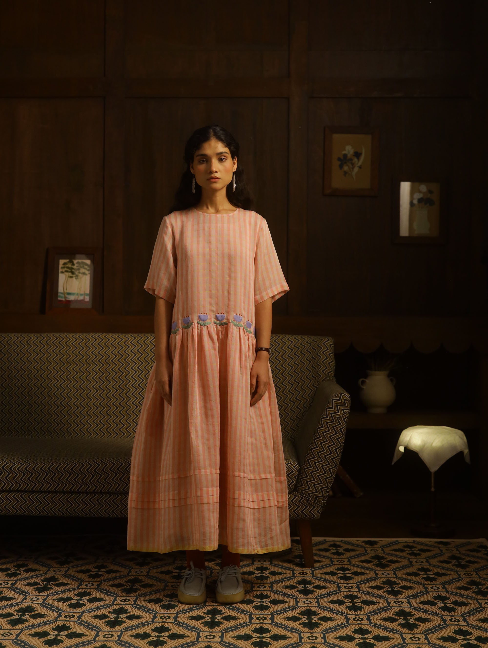 The Basket And Straw Hat Dress – Pink