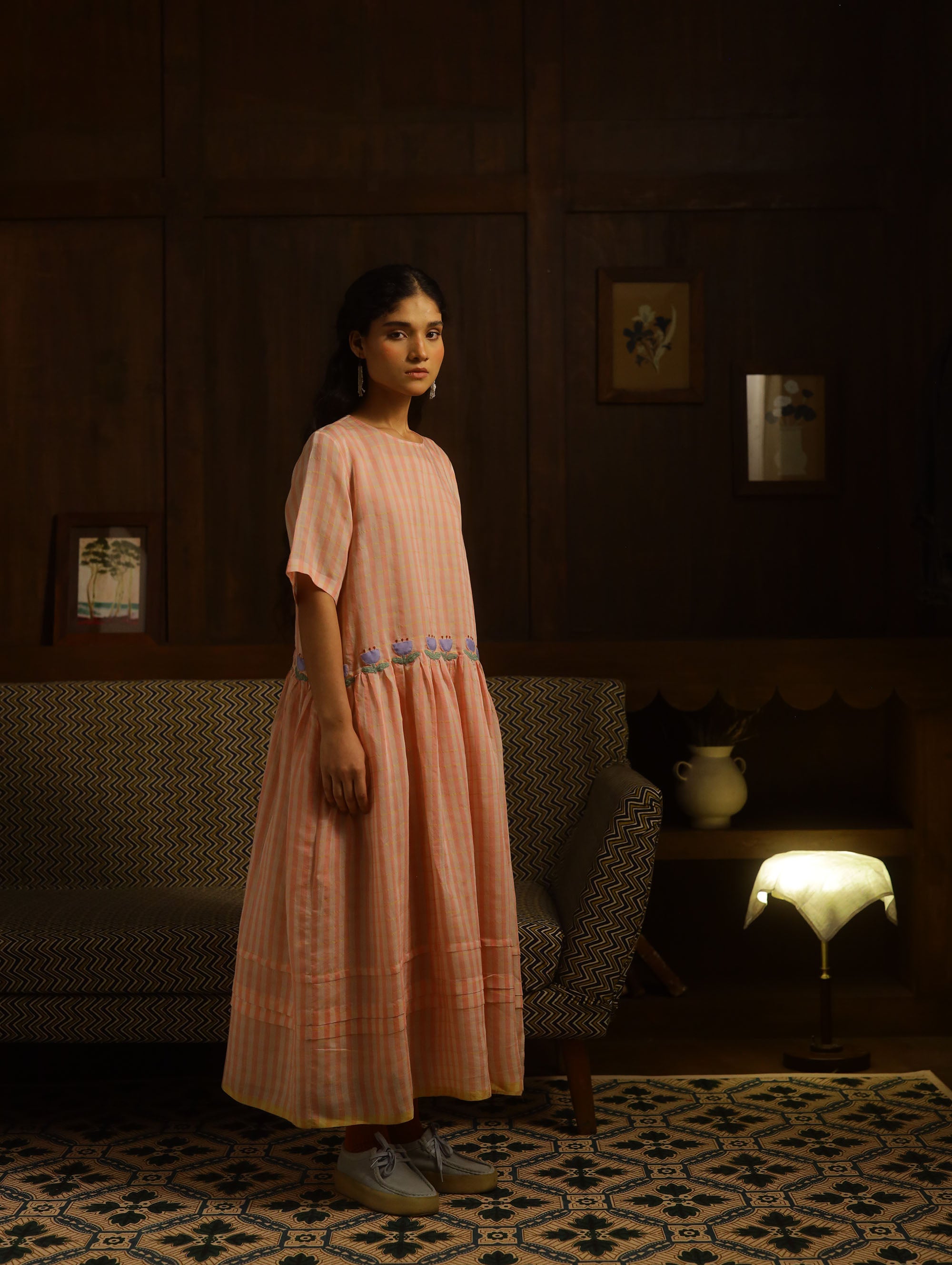 The Basket And Straw Hat Dress – Pink