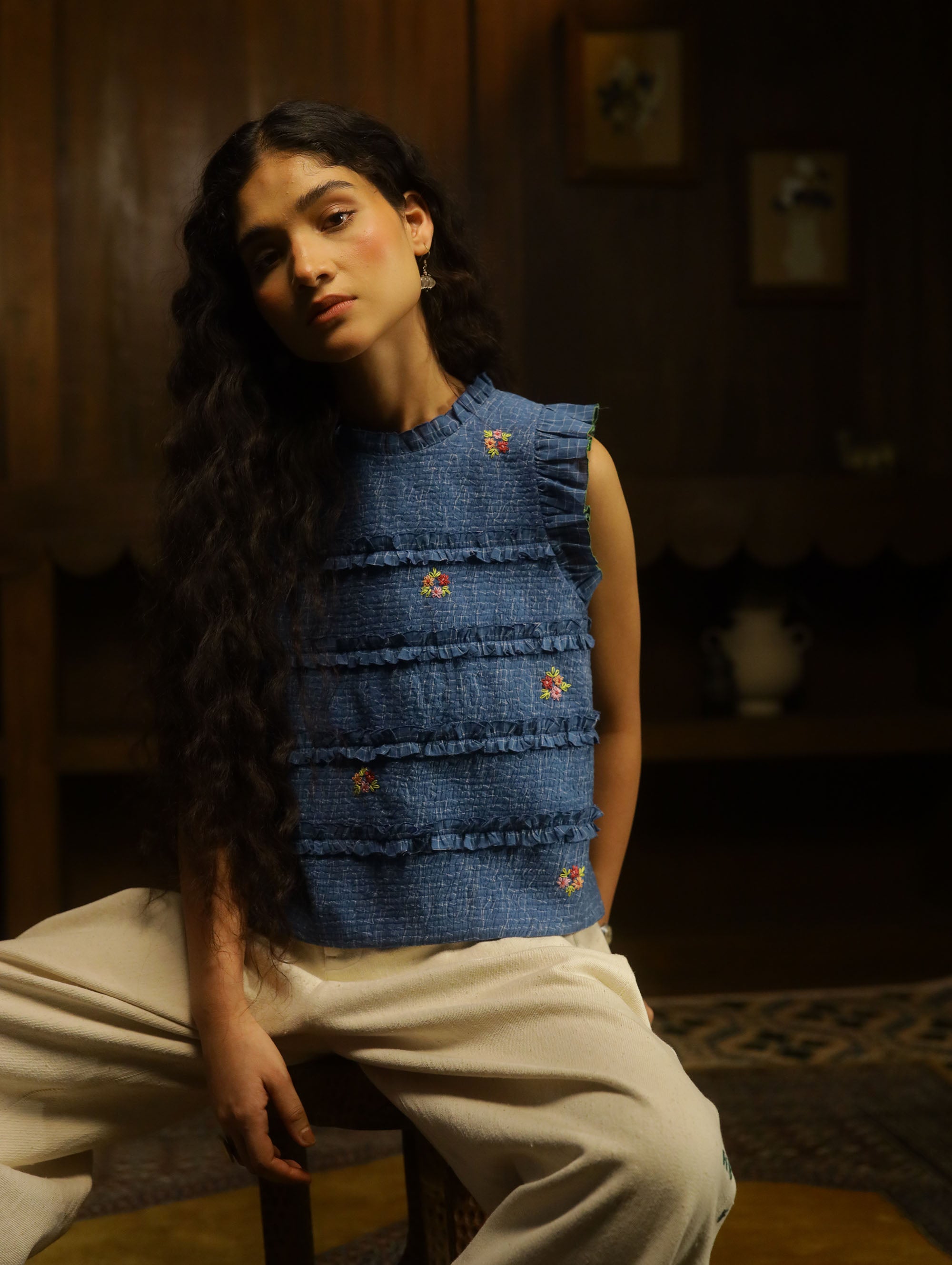 Kurf-Ruffle Top – Blue